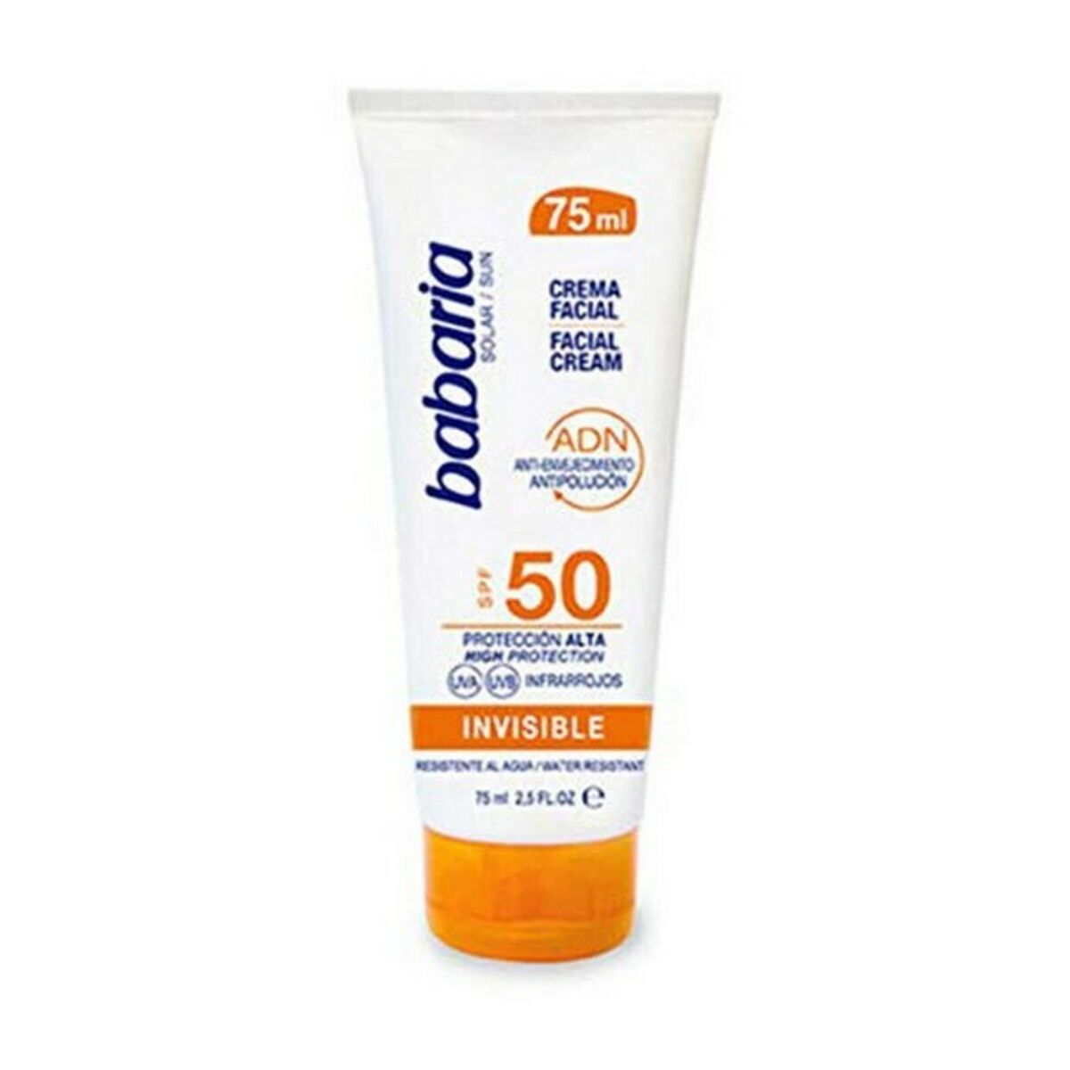 Sonnenschutzcreme für das Gesicht Babaria Solar Adn Invisible Spf 50 75 ml