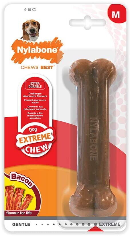 NYLABONE DURA CHEW FUER HARDE BIJTERS BACONSMAAK BIS 16 KG