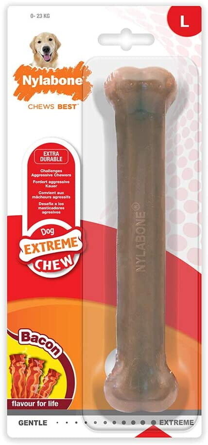 NYLABONE DURA CHEW FUER HARDE BIJTERS BACONSMAAK BIS 23 KG