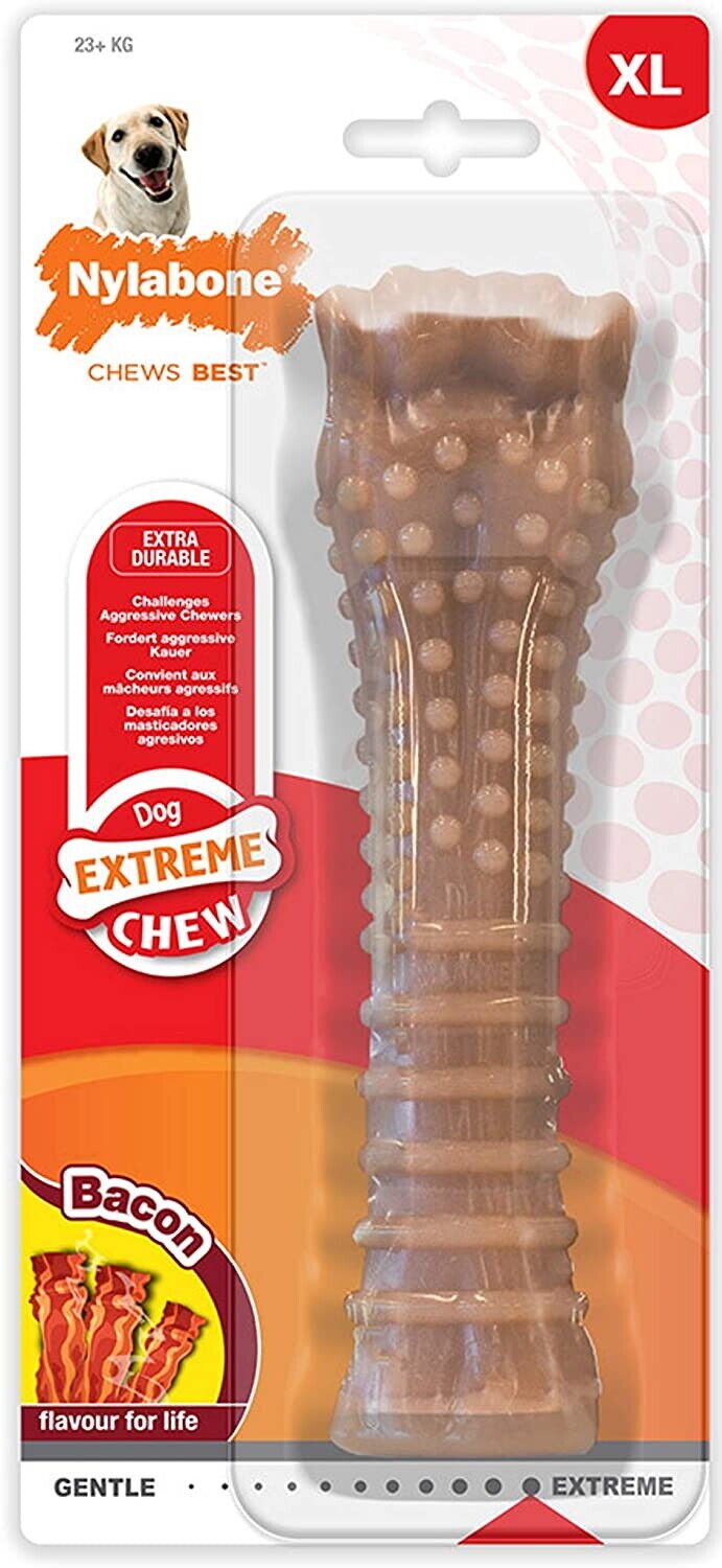 NYLABONE DURA CHEW FUER HARDE BIJTERS BACONSMAAK VANAF 23 KG