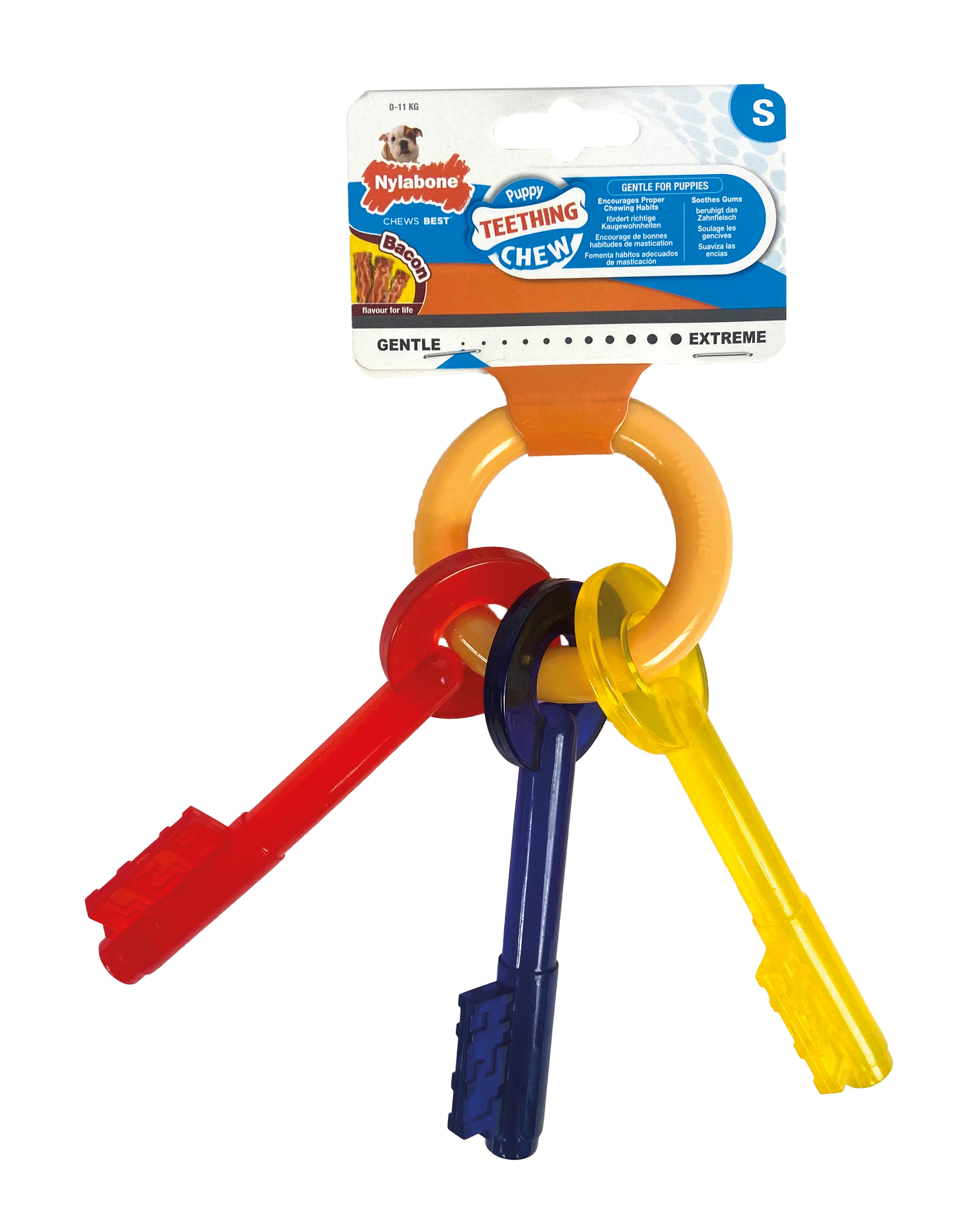 NYLABONE WELPE CHEW BIJTSLEUTELS BACONSMAAK BIS 11 KG