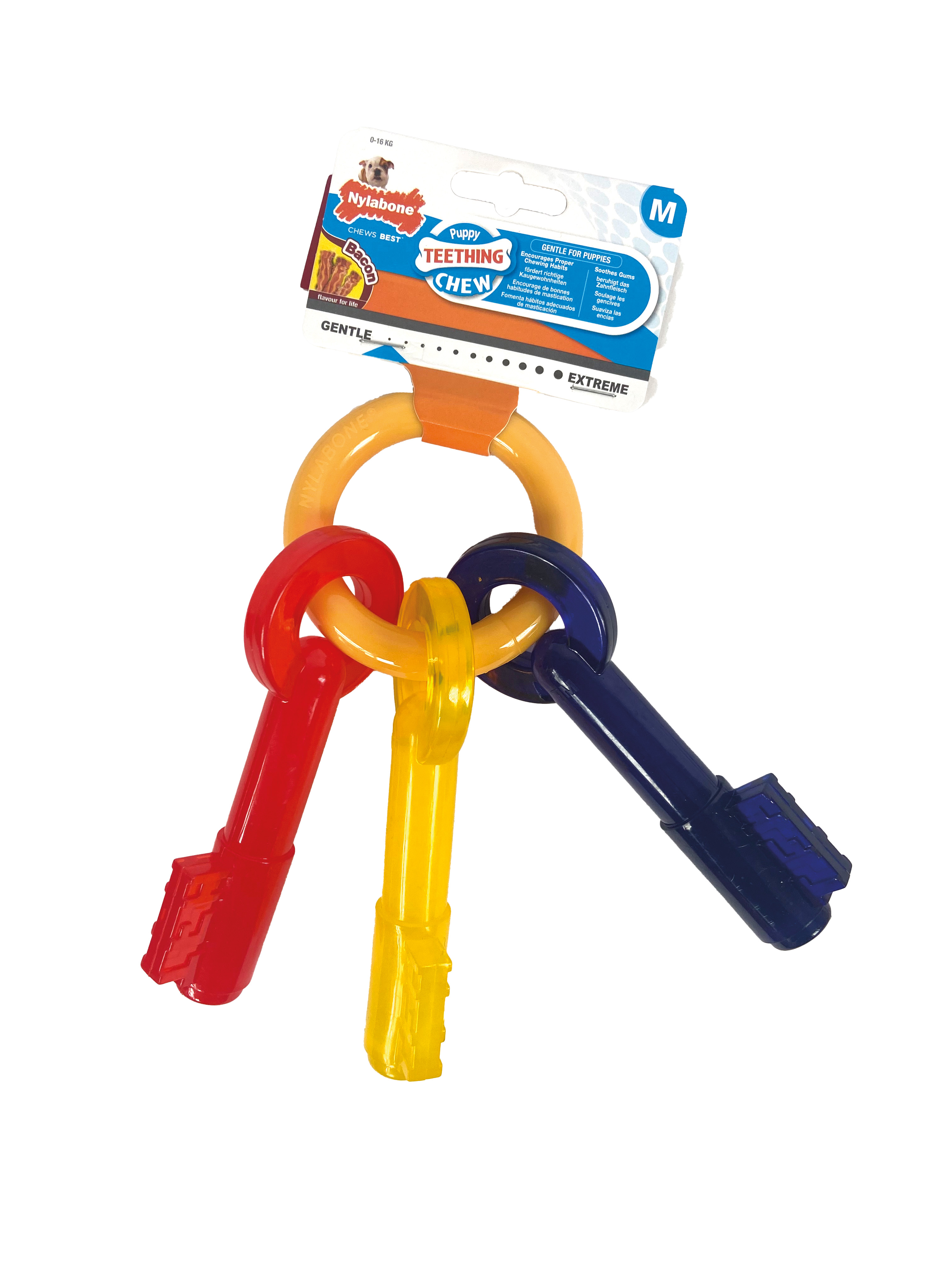 NYLABONE WELPE CHEW BIJTSLEUTELS BACONSMAAK BIS 16 KG