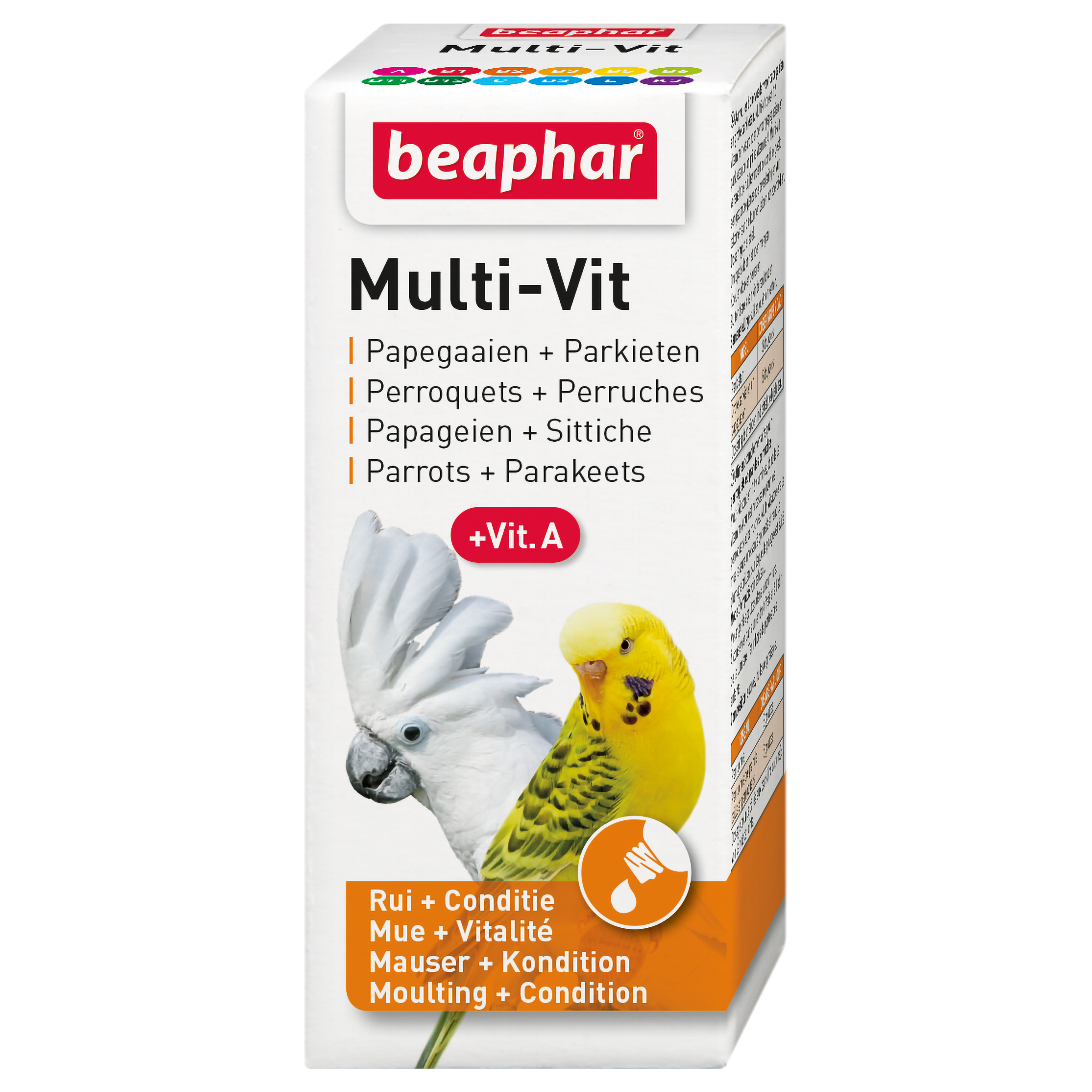 BEAPHAR MULTI-VIT PAPEGAAI UND GROSS PARKIETEN 20 ML