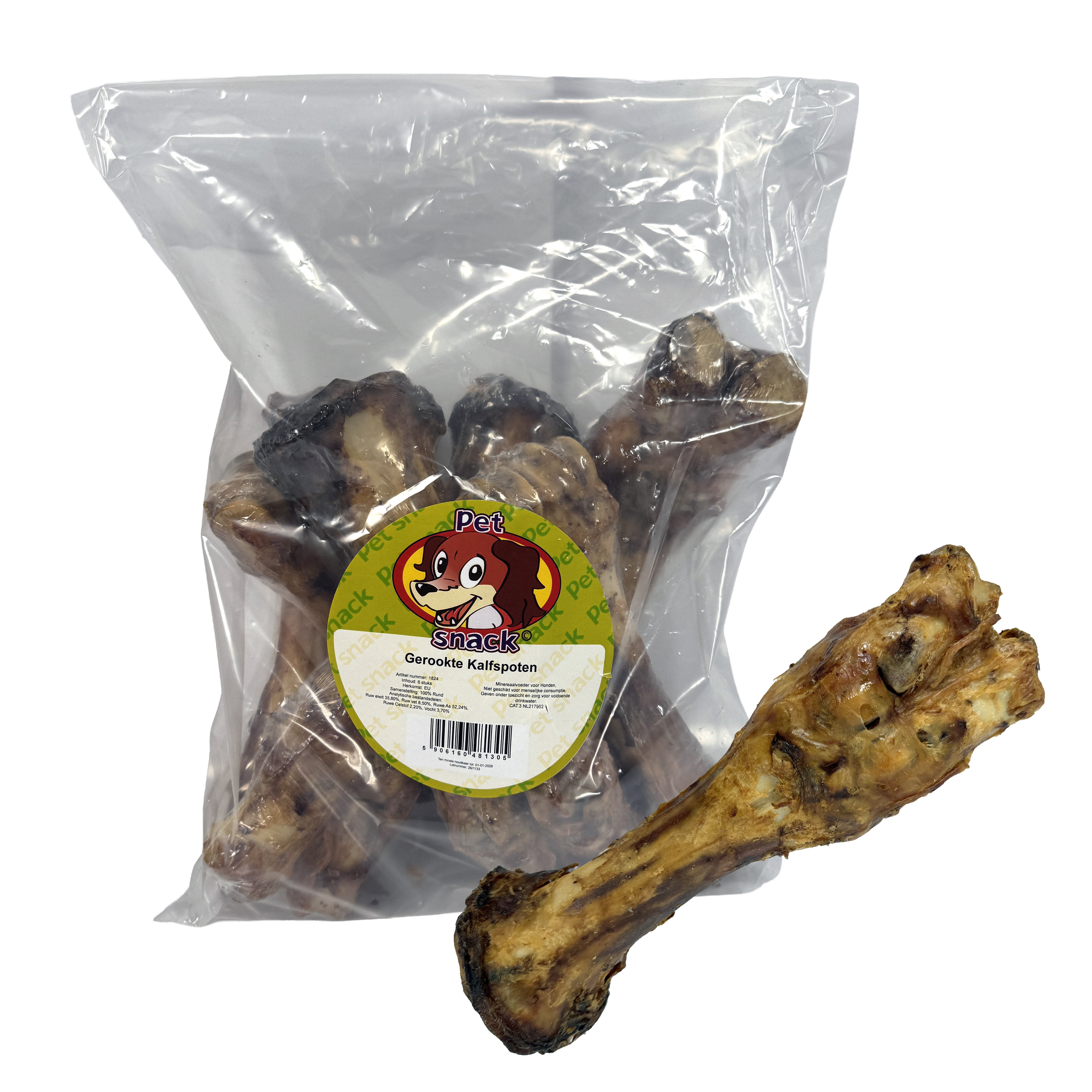 PETSNACK GERAEUCHERTE KALBSFUESSE 6 STK.