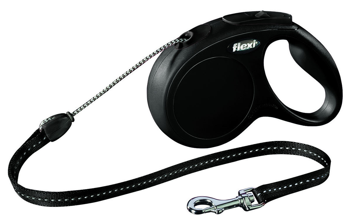 FLEXI ROLLLEINE CLASSIC CORD SCHWARZ M 5 M