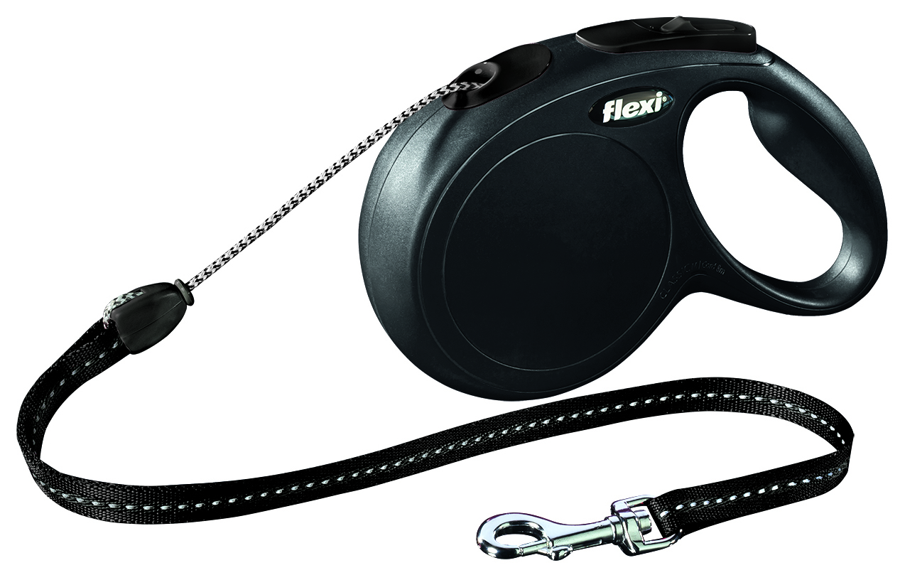FLEXI ROLLLEINE CLASSIC CORD SCHWARZ M 8 M