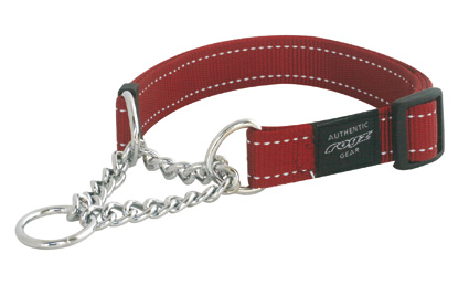 ROGZ FOR DOGS LUMBERJACK HALBSCHLUPF HALSBAND ROT 25 MMX43-73 CM