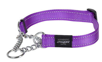 ROGZ FOR DOGS LUMBERJACK HALBSCHLUPF HALSBAND VIOLETT 25 MMX43-73 CM