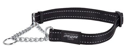 ROGZ FOR DOGS FANBELT HALBSCHLUPF HALSBAND SCHWARZ 20 MMX34-56 CM