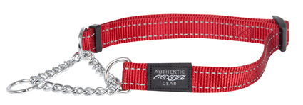 ROGZ FOR DOGS FANBELT HALBSCHLUPF HALSBAND ROT 20 MMX34-56 CM