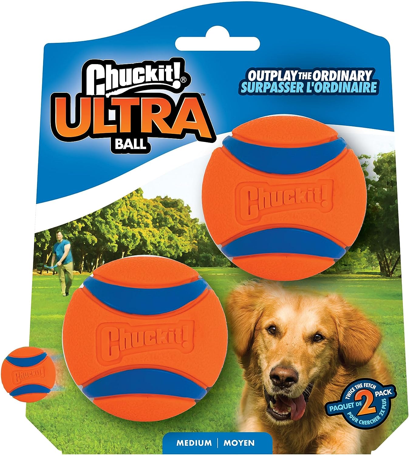 CHUCKIT ULTRA BALL MEDIUM 6,4 CM 2 STK.