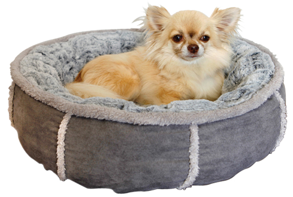 HUNDEKORB PLUESCH DONUT GRAU 51X51X13 CM