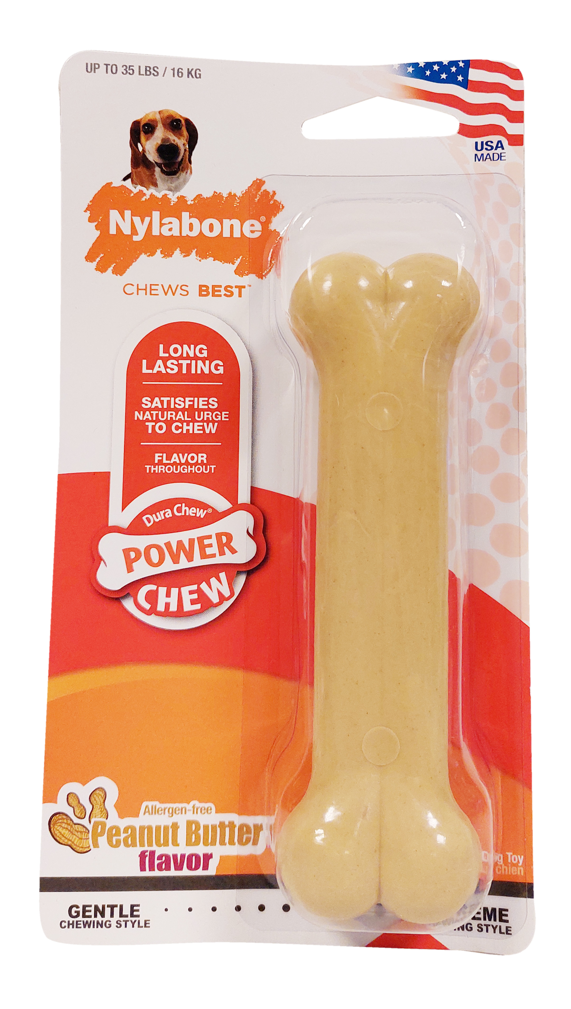 NYLABONE DURA CHEW PINDAKAAS FUER HARDE BIJTERS HYPOALLERGEEN BIS 16 KG
