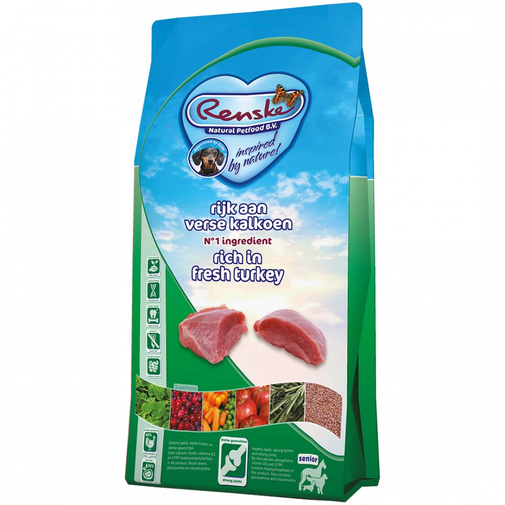 RENSKE SUPER PREMIUM SENIOR TRUTHAHN GRAANVRIJ HYPOALLERGEEN 12 KG