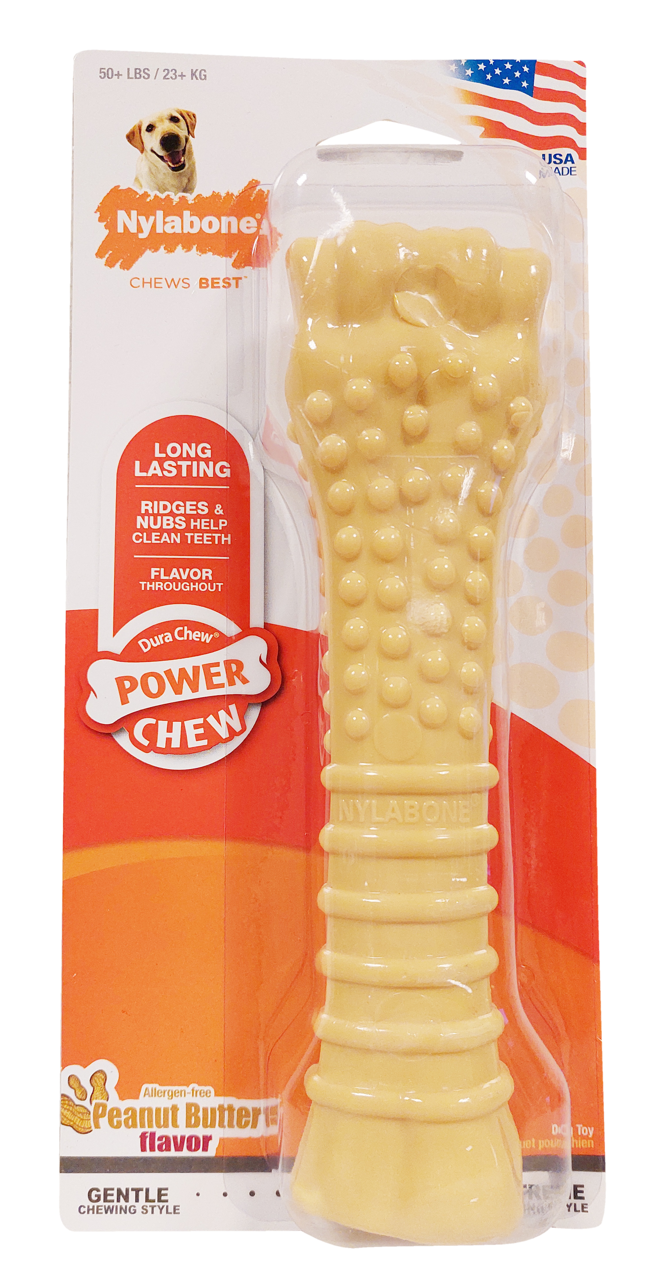 NYLABONE DURA CHEW PINDAKAAS FUER HARDE BIJTERS HYPOALLERGEEN VANAF 23 KG