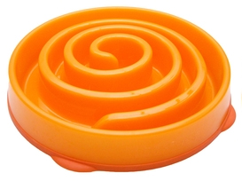SLO-BOWL FEEDER MINI CORAL SPIRAAL ORANGE 22X22X5 CM