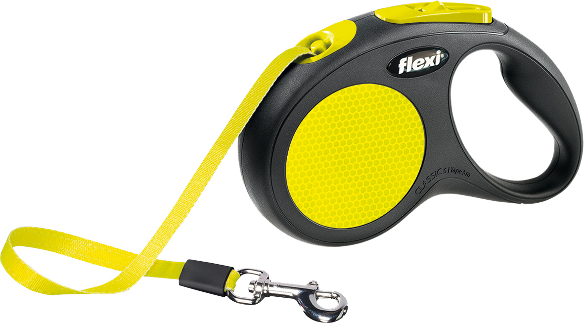 FLEXI ROLLLEINE NEW CLASSIC NEON TAPE SCHWARZ/GELB S 5 M