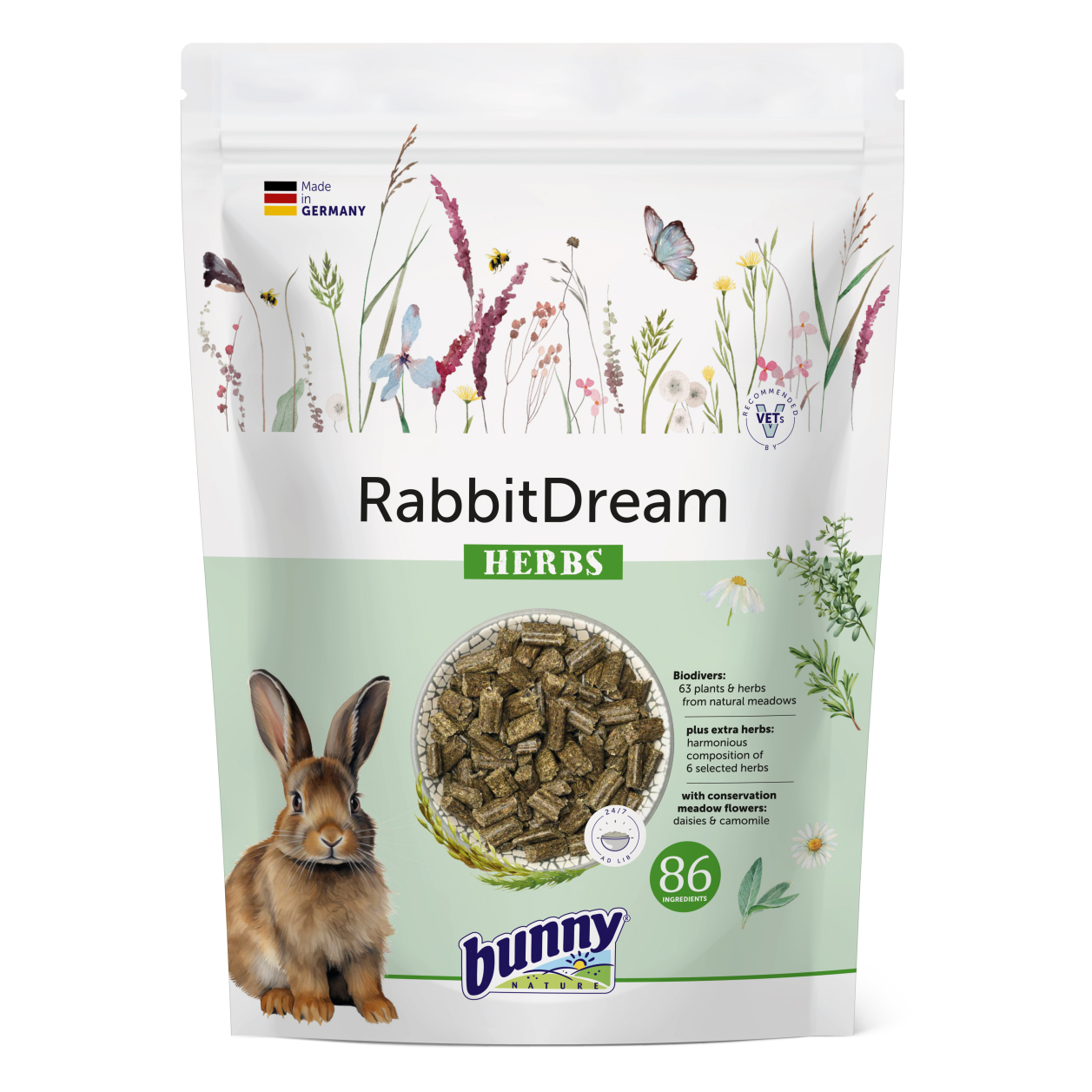 BUNNY NATURE KONIJNENDROOM HERBS 1,5 KG