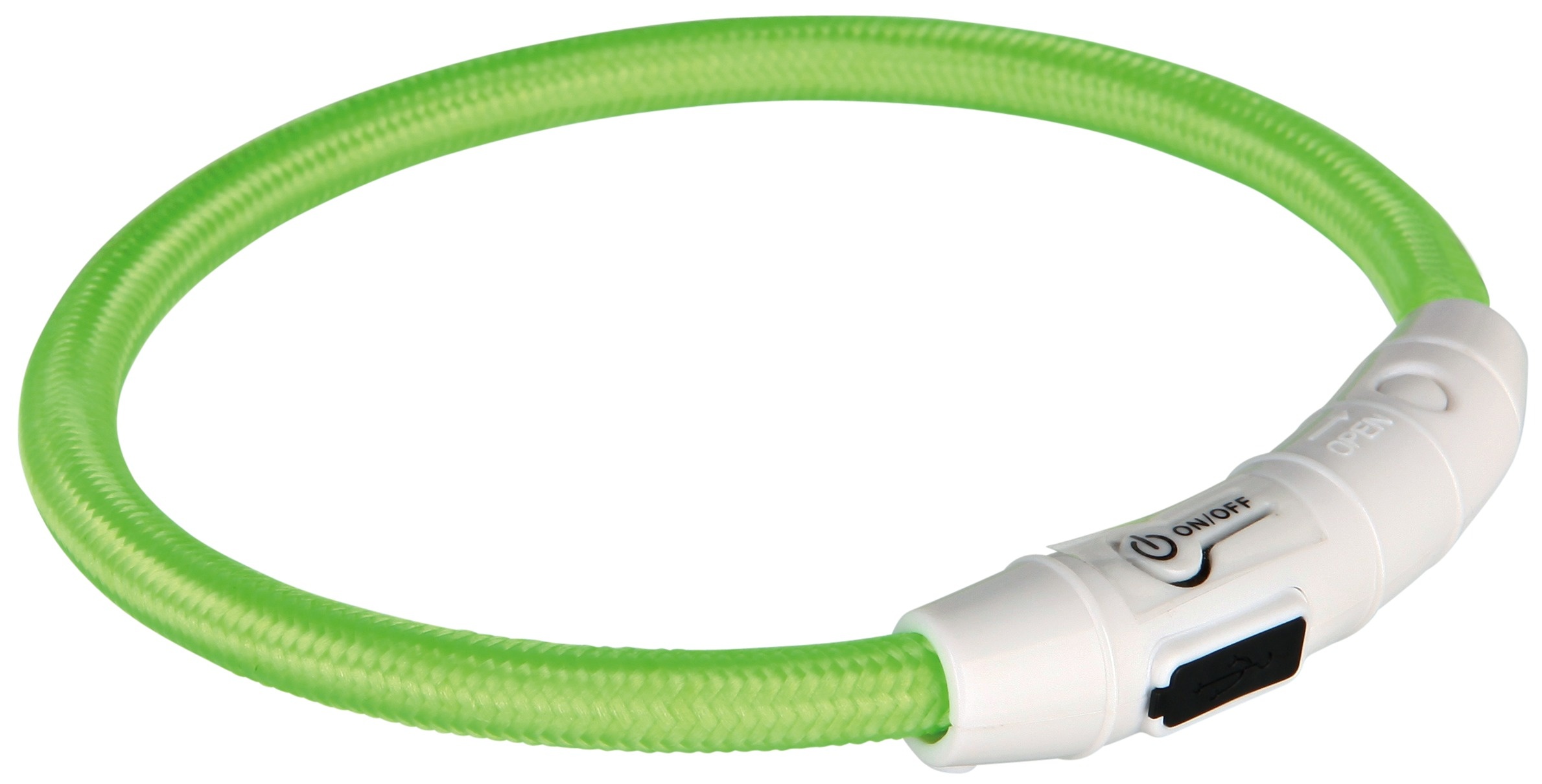 TRIXIE LICHTGEVENDE HALSBAND HUND FLASH USB TPU/NYLON GRUEN 65X0,7 CM
