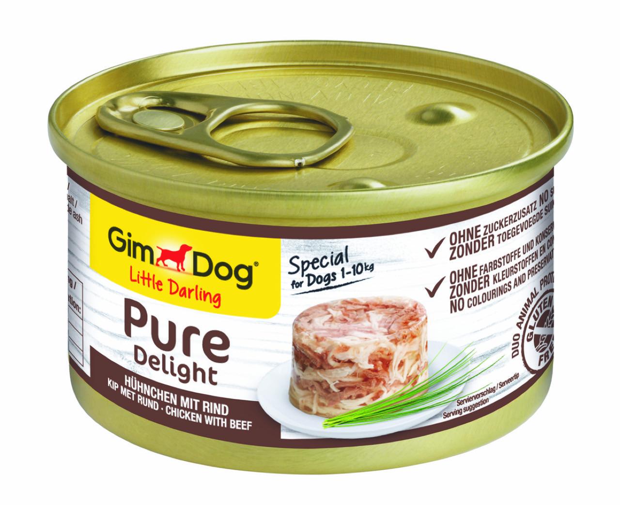 GIMDOG LITTLE DARLING PURE DELIGHT HUHN/RIND 12X85 G