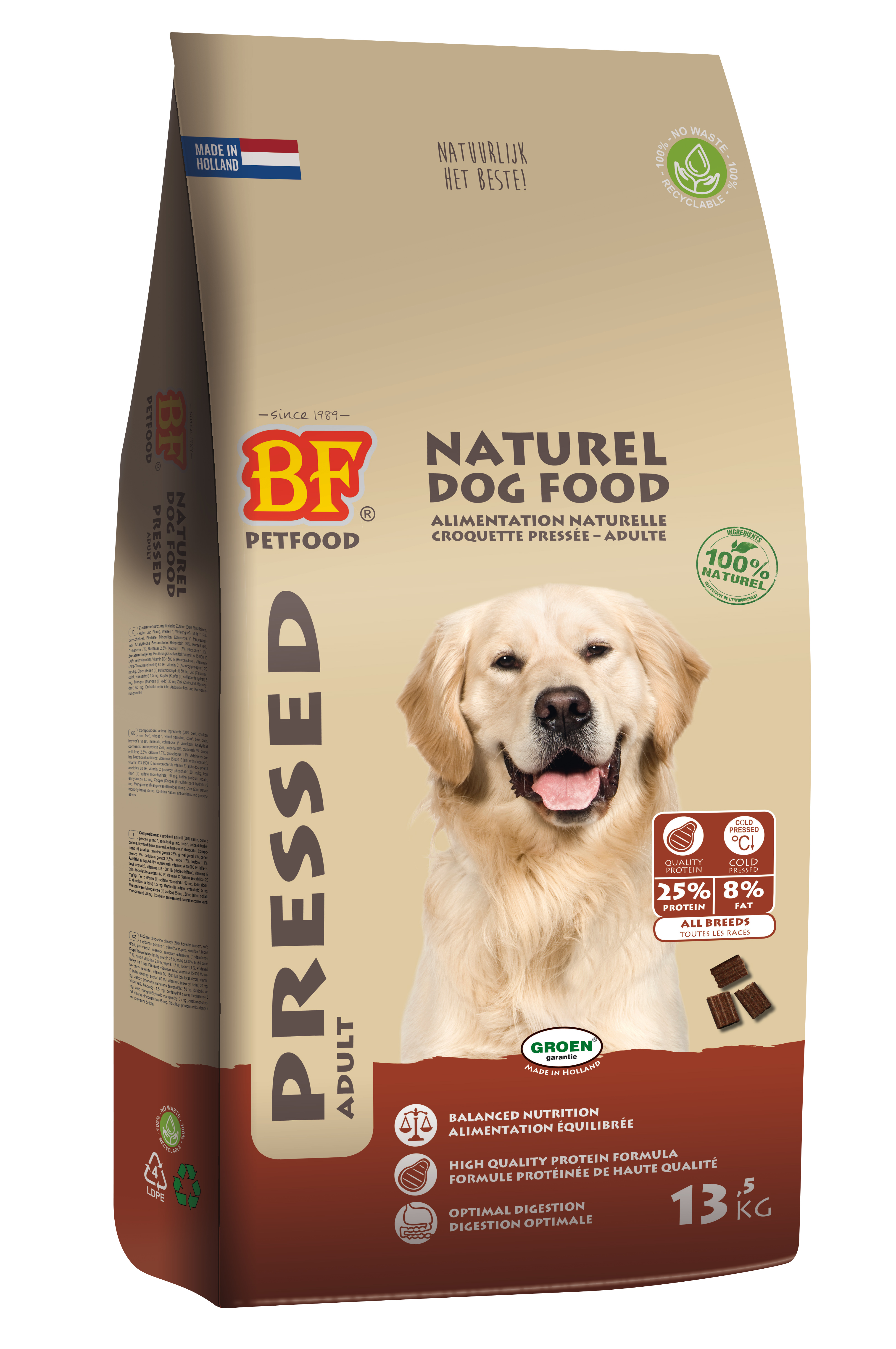 BF PETFOOD VLEESBROK GEPERST 13,5 KG