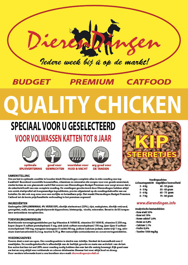 BUDGET PREMIUM CATFOOD QUALITY CHICKEN 15 KG