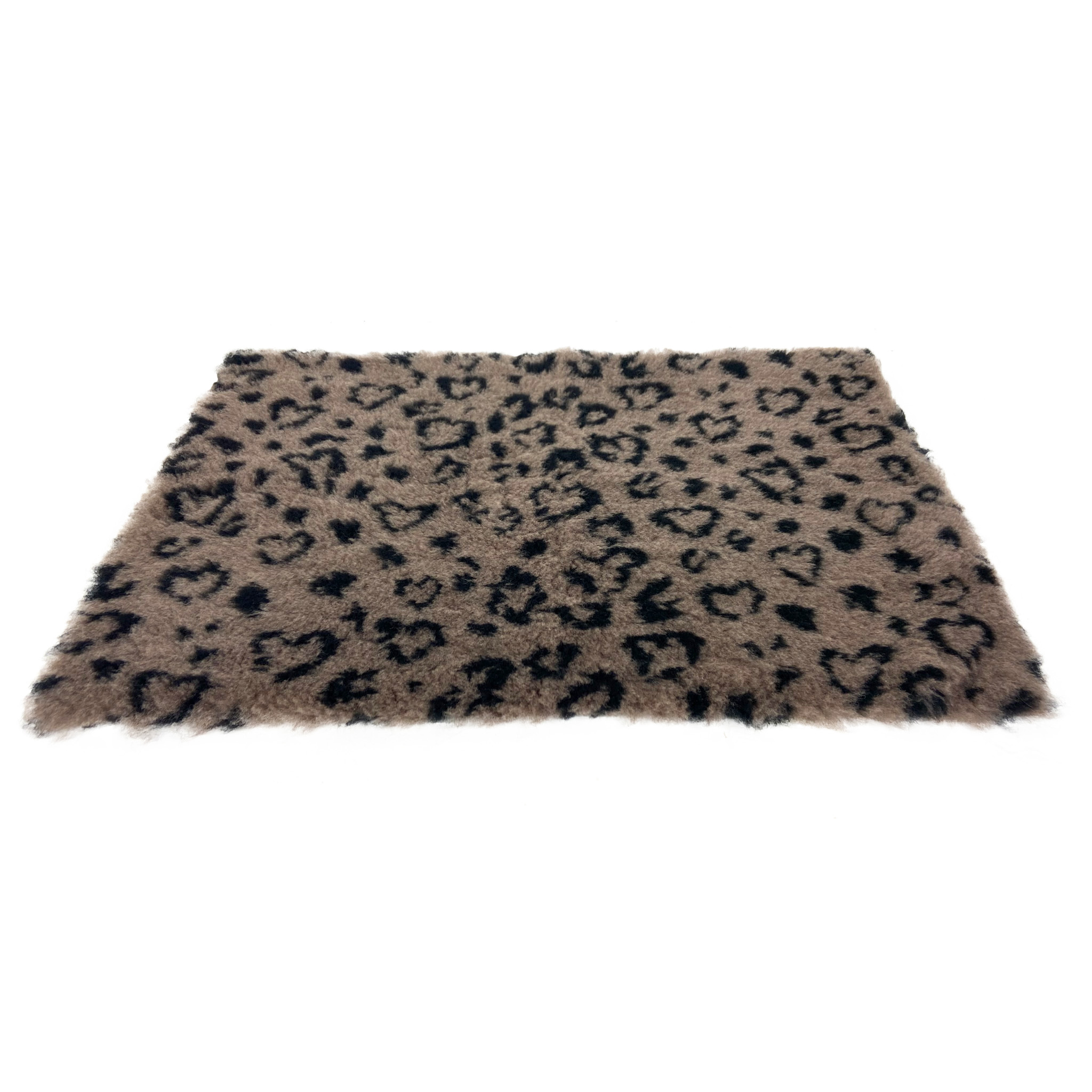 VETBED PRINT LUIPAARDPRINT BEIGE/SCHWARZ RECYCELT 75X50 CM