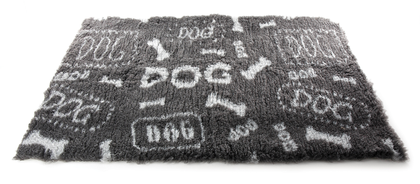 VETBED DOG PRINT GRAU/WEISS RECYCELT 100X75X2 CM