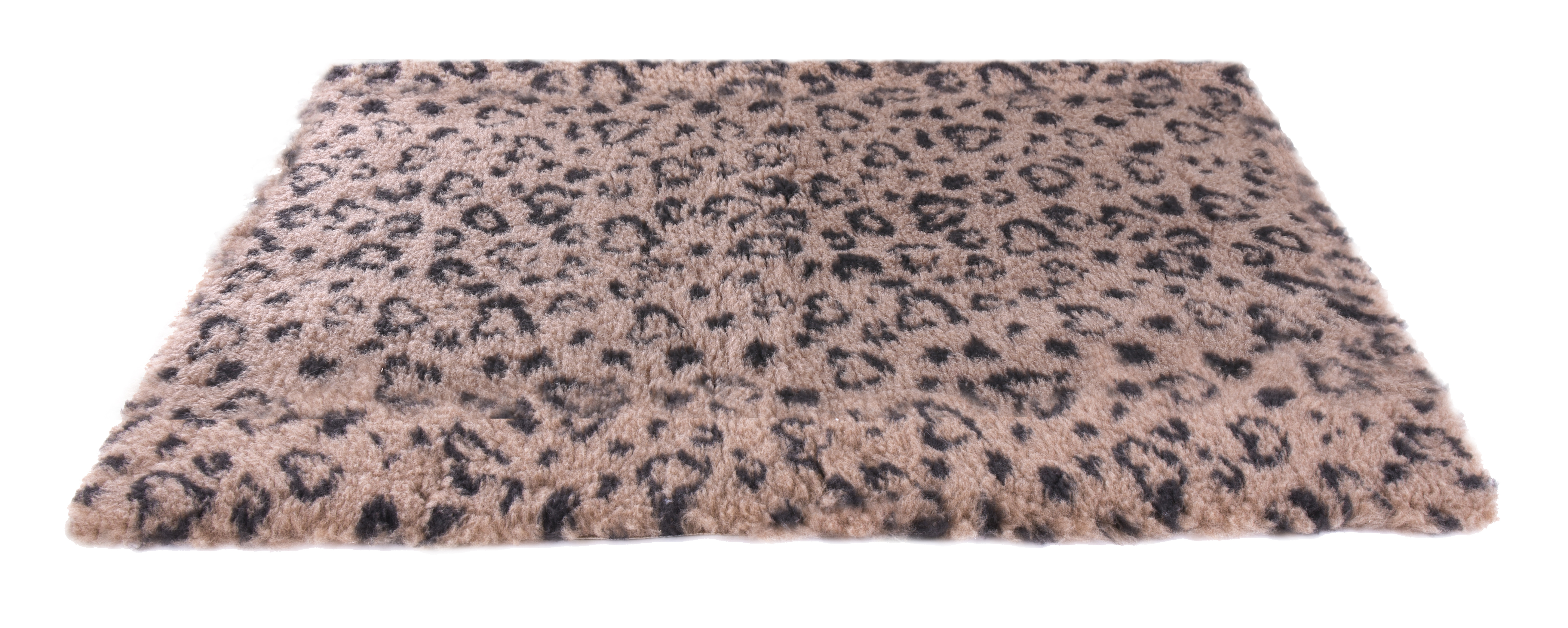 VETBED PRINT LUIPAARDPRINT BEIGE/SCHWARZ RECYCELT 100X75X2 CM