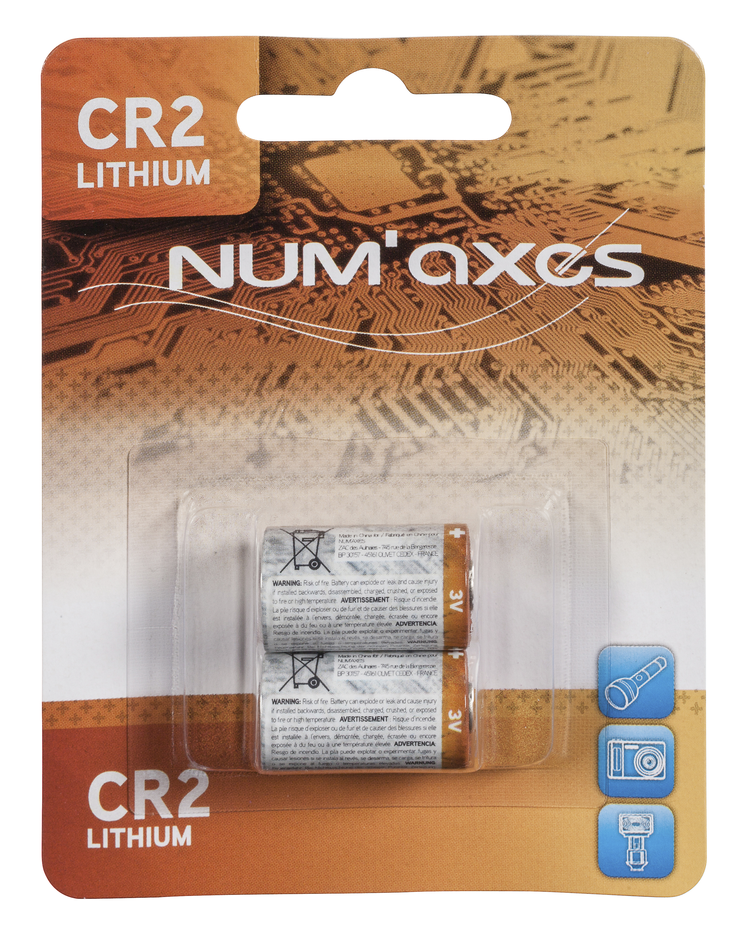 NUMAXES LITHIUM BATTERIE CR2 3V 2 STK.