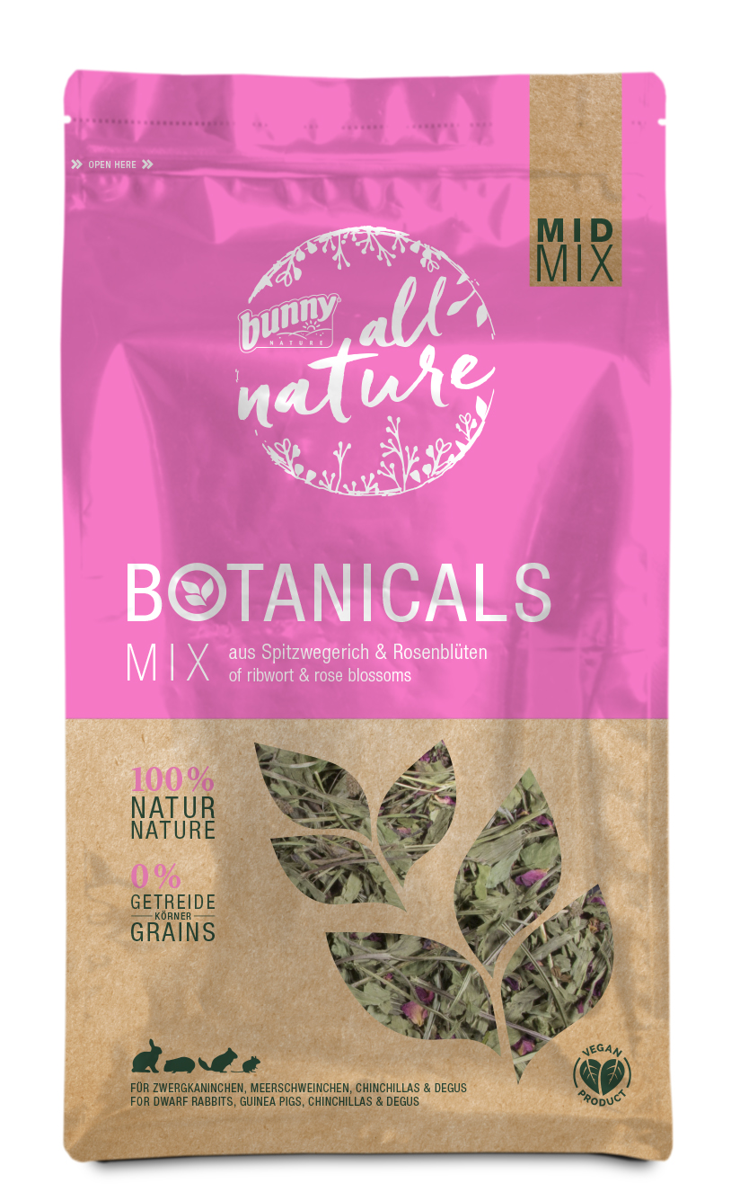 BUNNY NATURE BOTANICALS MIDI MIX SMALLE WEEGBREE/ROZENBLOESEM 120 G