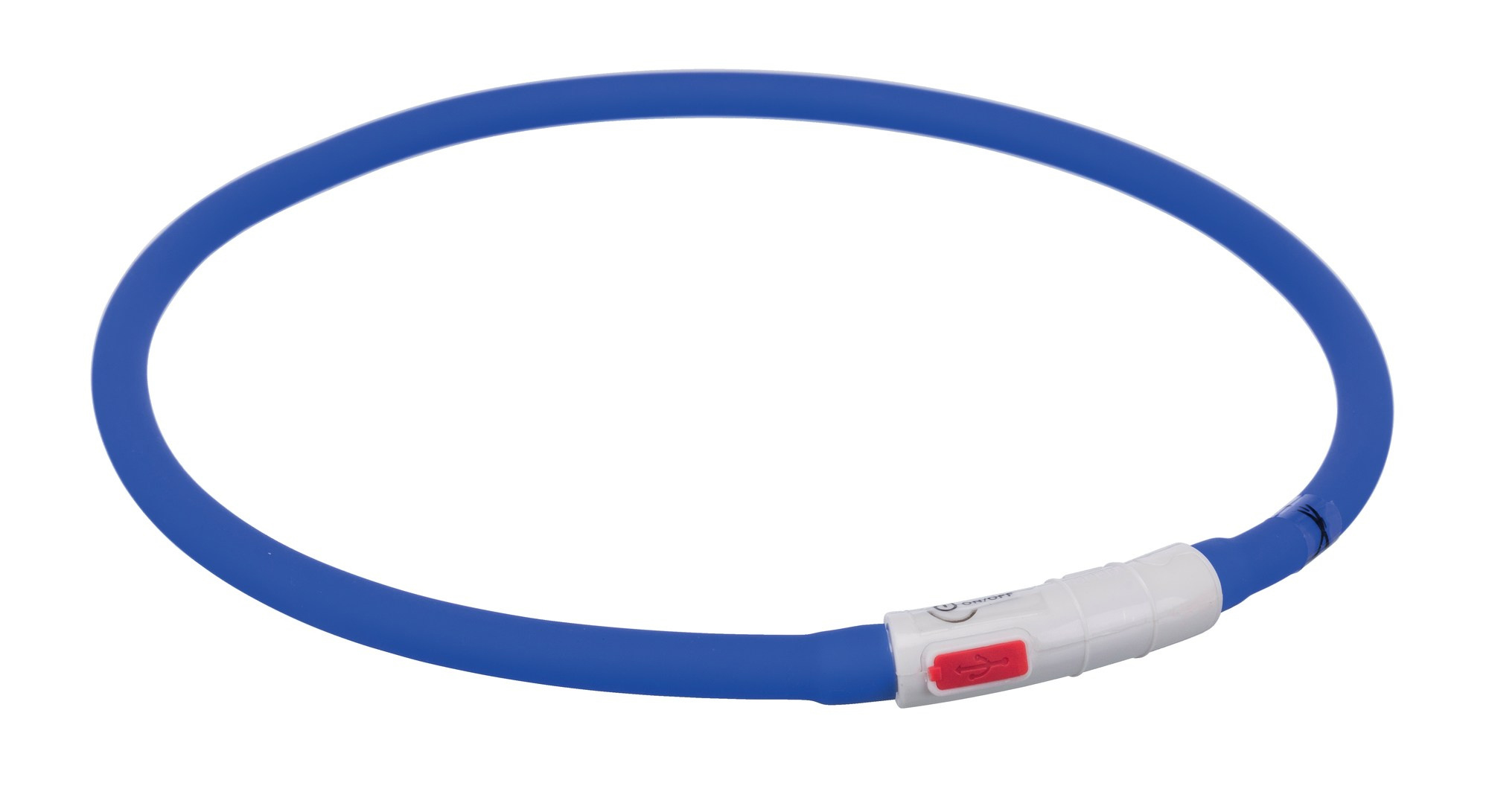 TRIXIE LICHTGEVENDE HALSBAND HUND USB SILICONEN AUFLADBAR ROYAL BLAU 70X1 CM