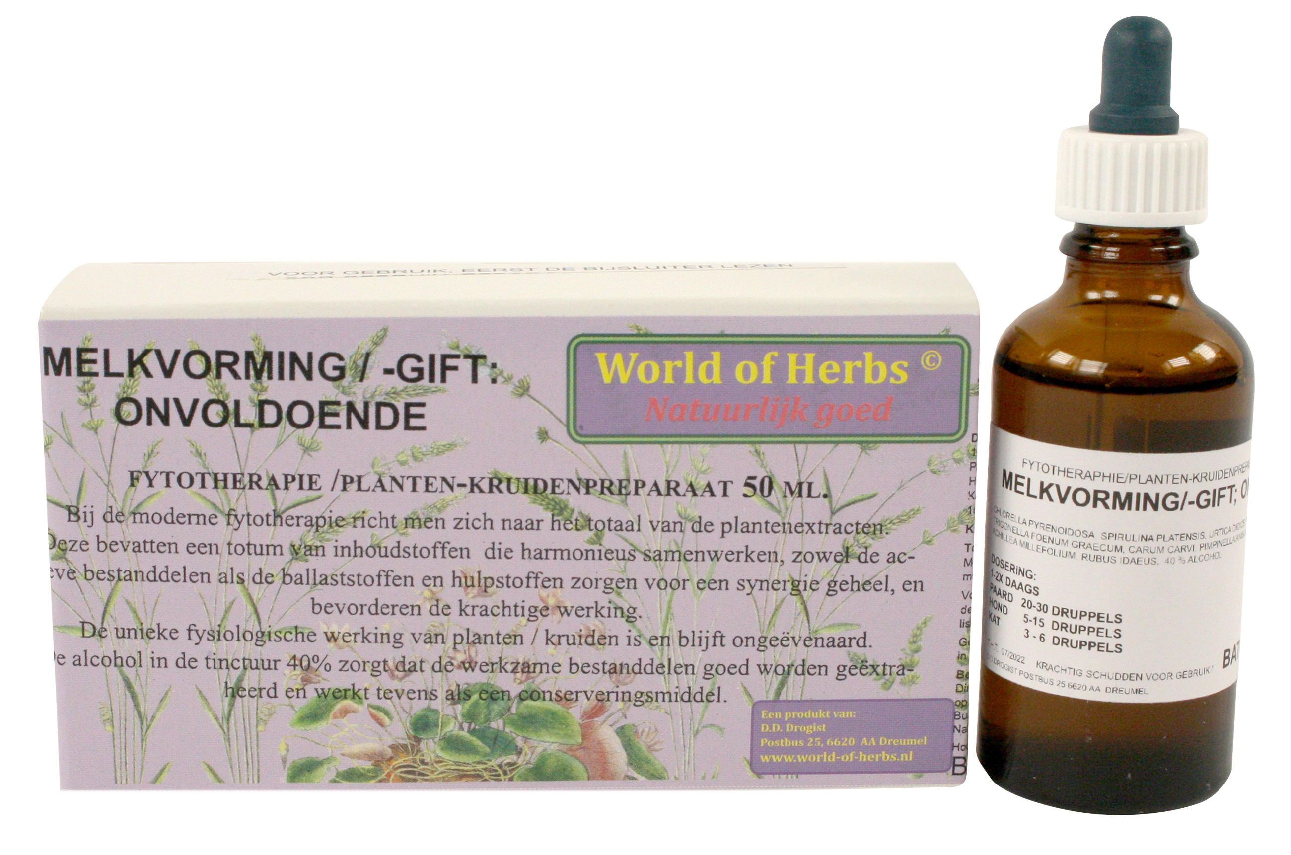 WORLD ODER HERBS FYTOTHERAPIE ONVOLDOENDE MELKVORMING/-GIFT 50 ML