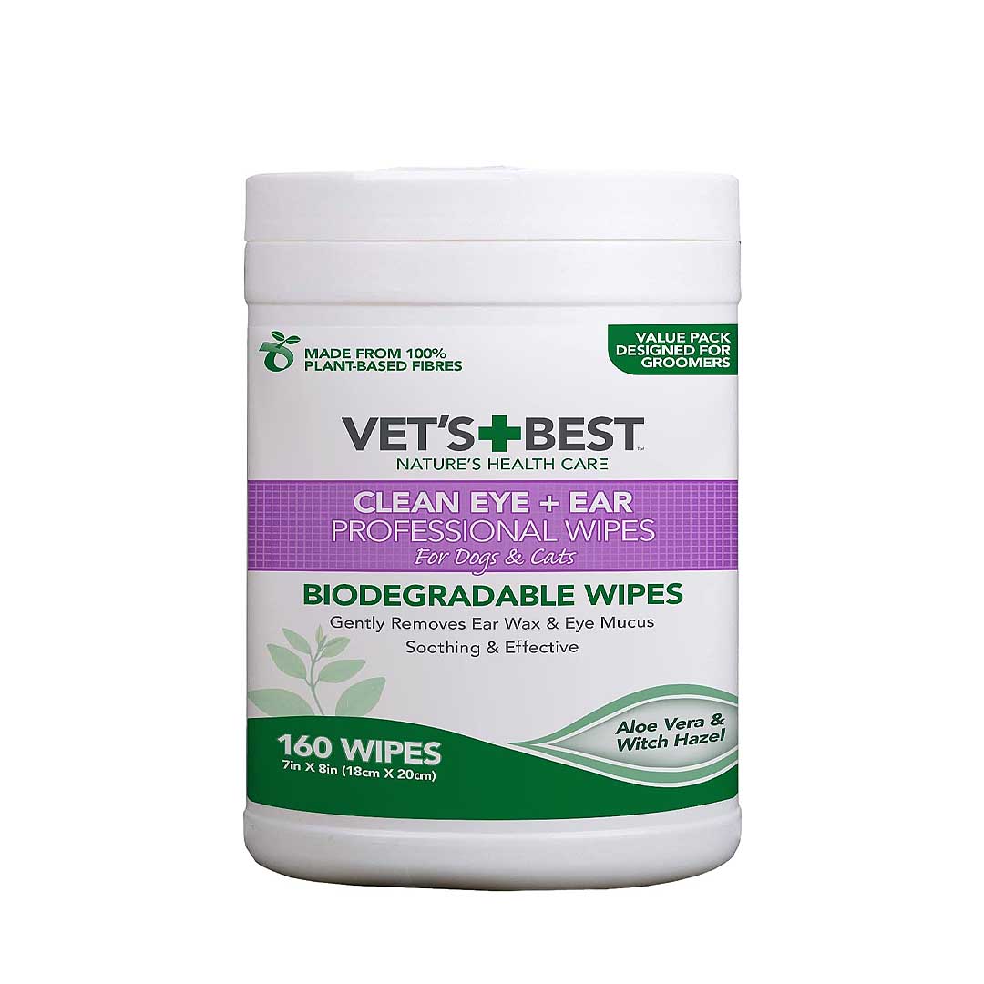 VETS BEST CLEAN EAR/EYE WIPES HUND 160 STK.