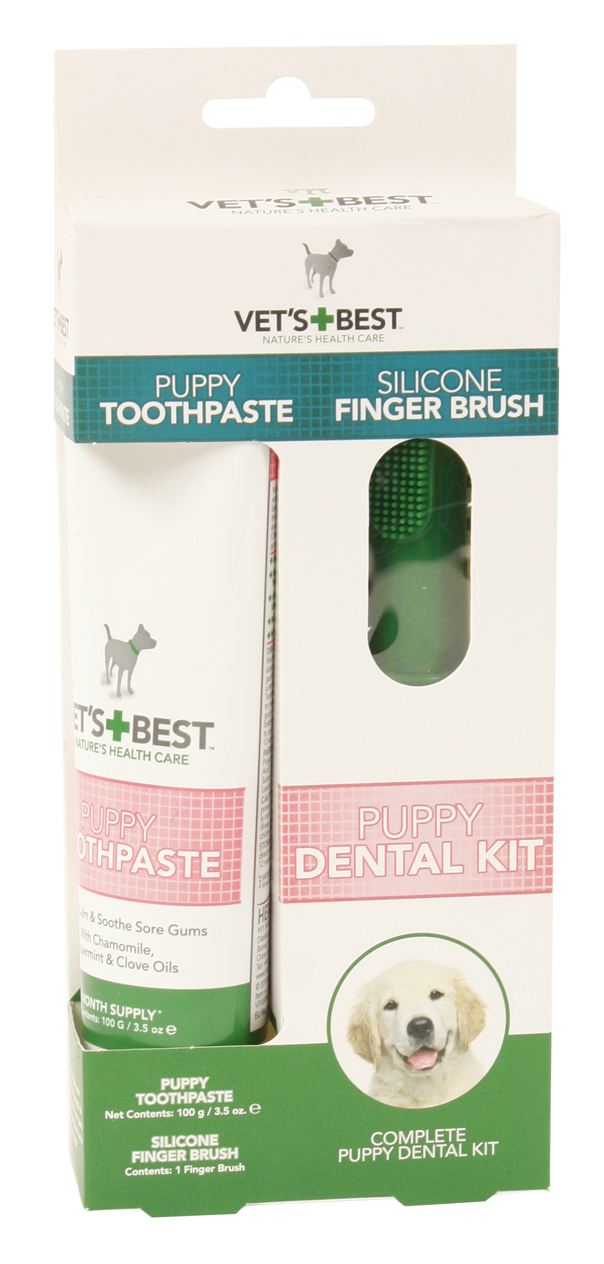 VETS BEST WELPE ZAHNPASTA MIT VINGERBORSTEL KIT