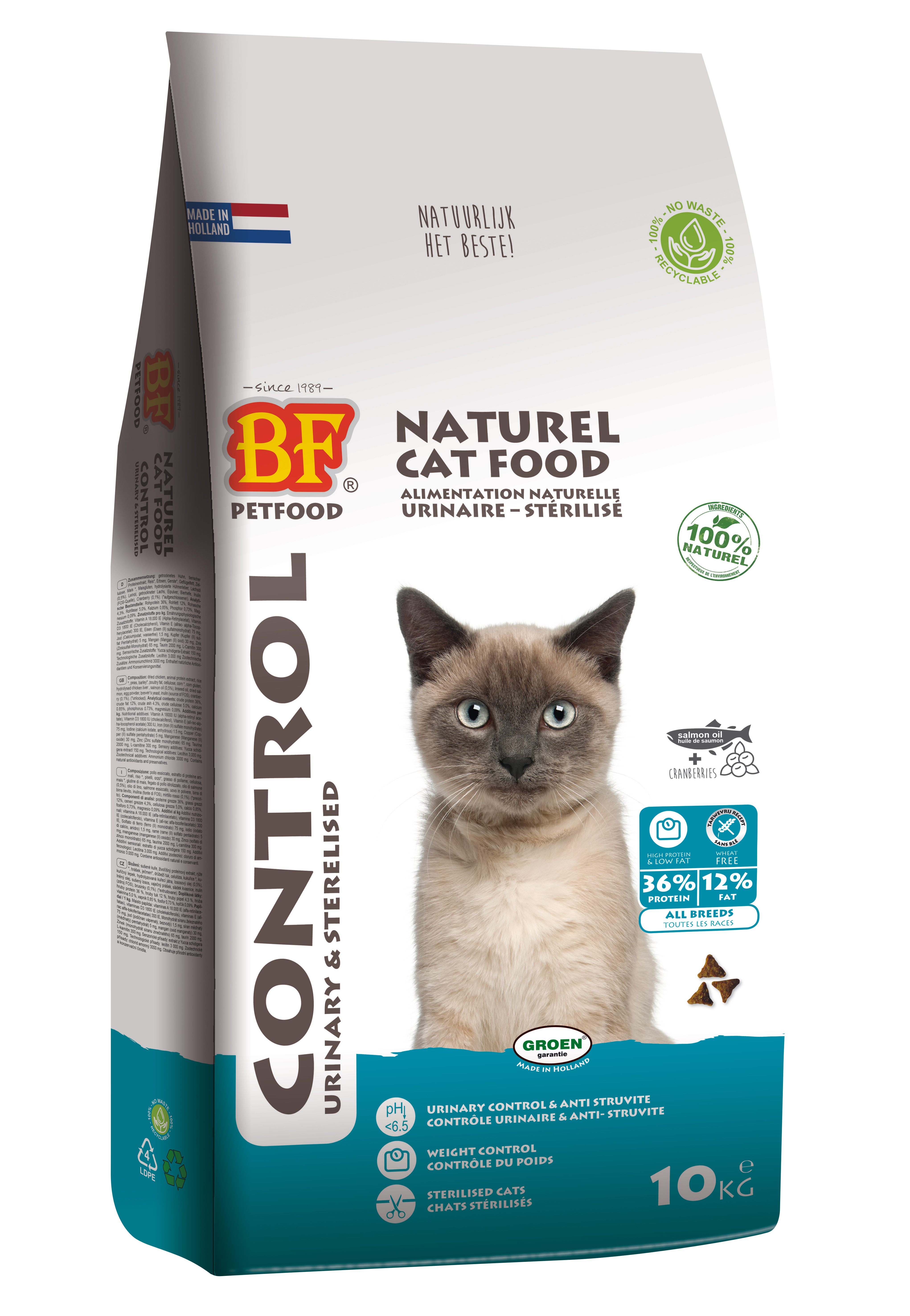 BF PETFOOD PREMIUM QUALITY KATZE KONTROLLE URINARY/STERILISED 10 KG