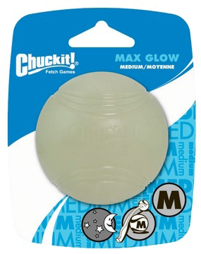 CHUCKIT MAX GLOW BALL GLOW IN THE DARK MEDIUM 6X6X6 CM