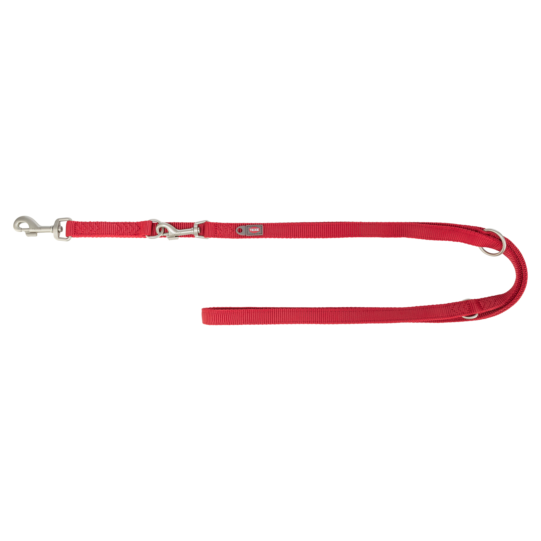 TRIXIE HUNDELEINE PREMIUM DUBBELGESTIKT VERSTELLBAR ROT 200X2 CM