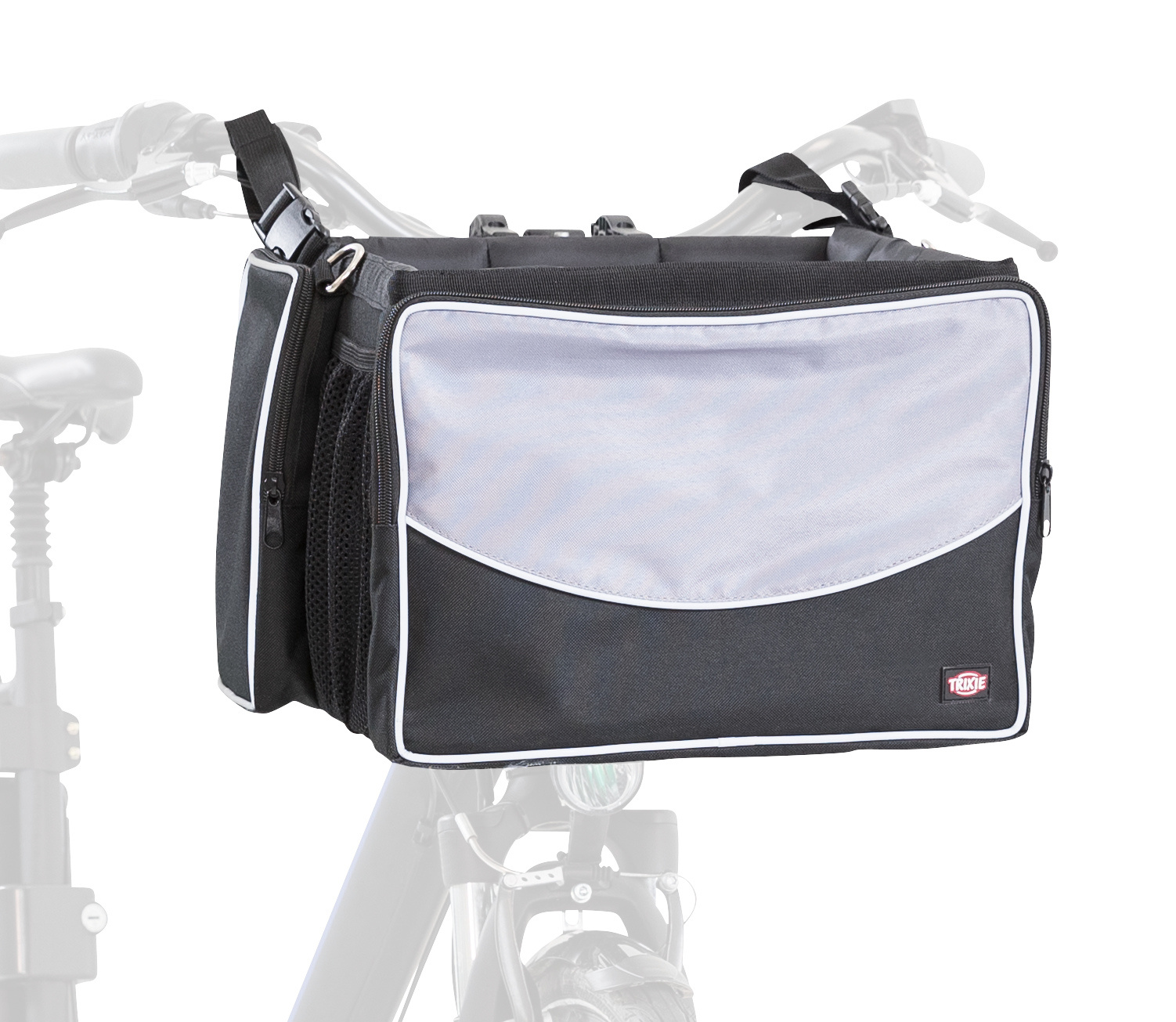 TRIXIE FIETSMAND FUER AAN STUUR NYLON SCHWARZ/GRAU 41X26X26 CM