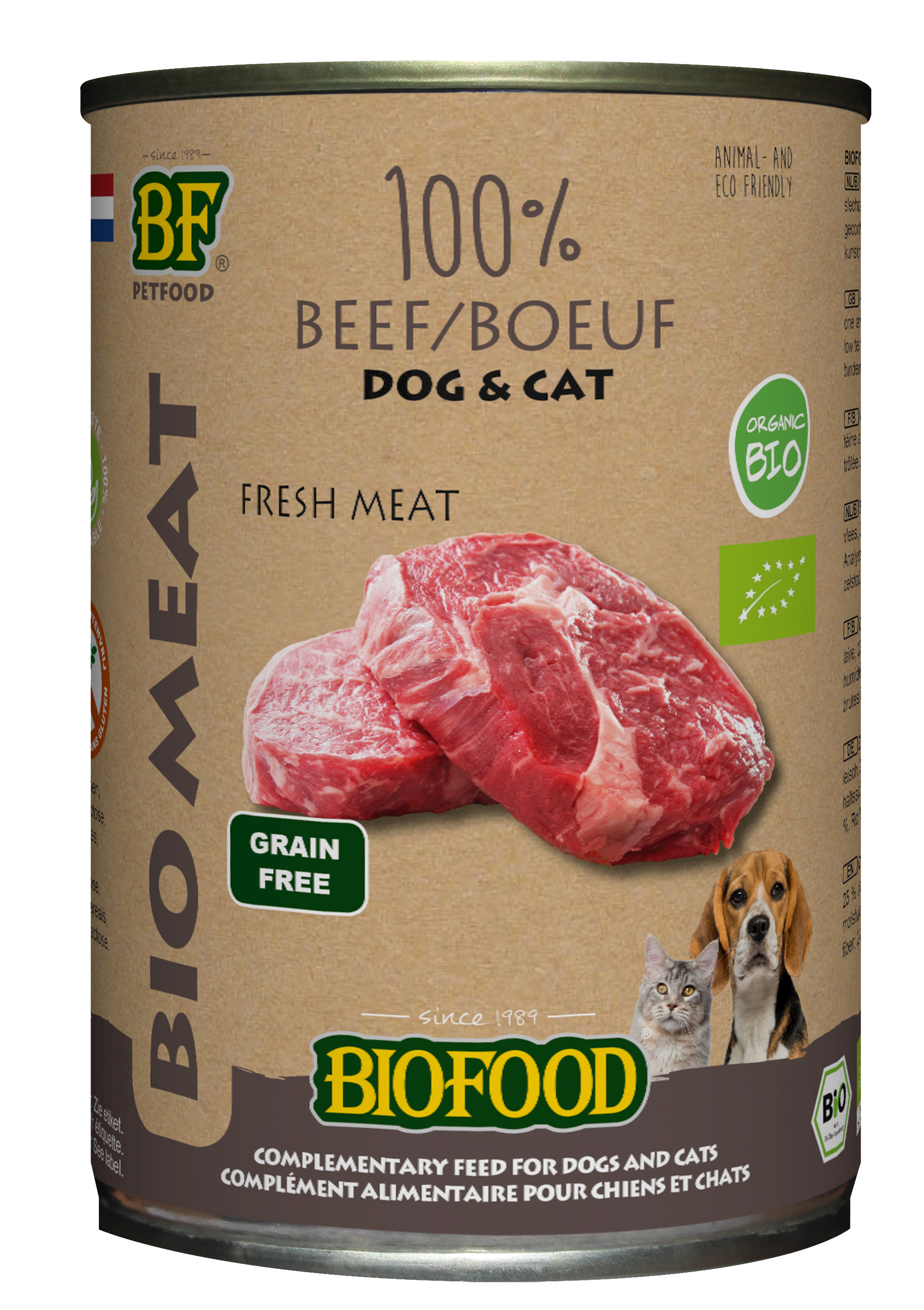 BF PETFOOD BIO HUND 100% RIND BLIK 12X400 G