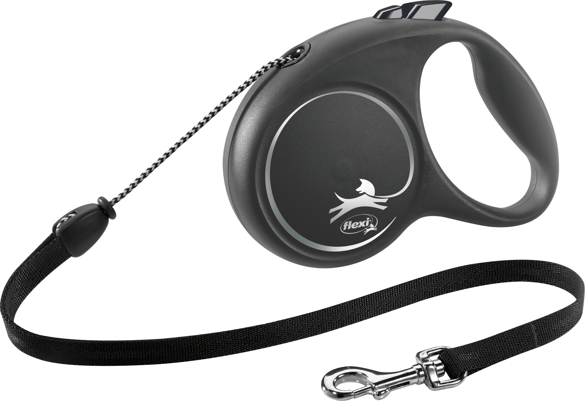 FLEXI ROLLLEINE BLACK DESIGN CORD SCHWARZ M 5 M BIS 20 KG
