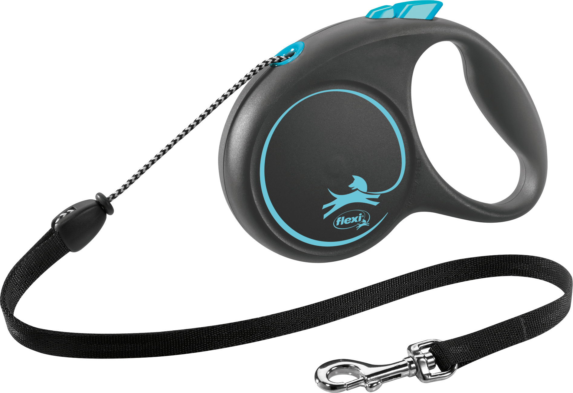 FLEXI ROLLLEINE BLACK DESIGN CORD BLAU M 5 M BIS 20 KG