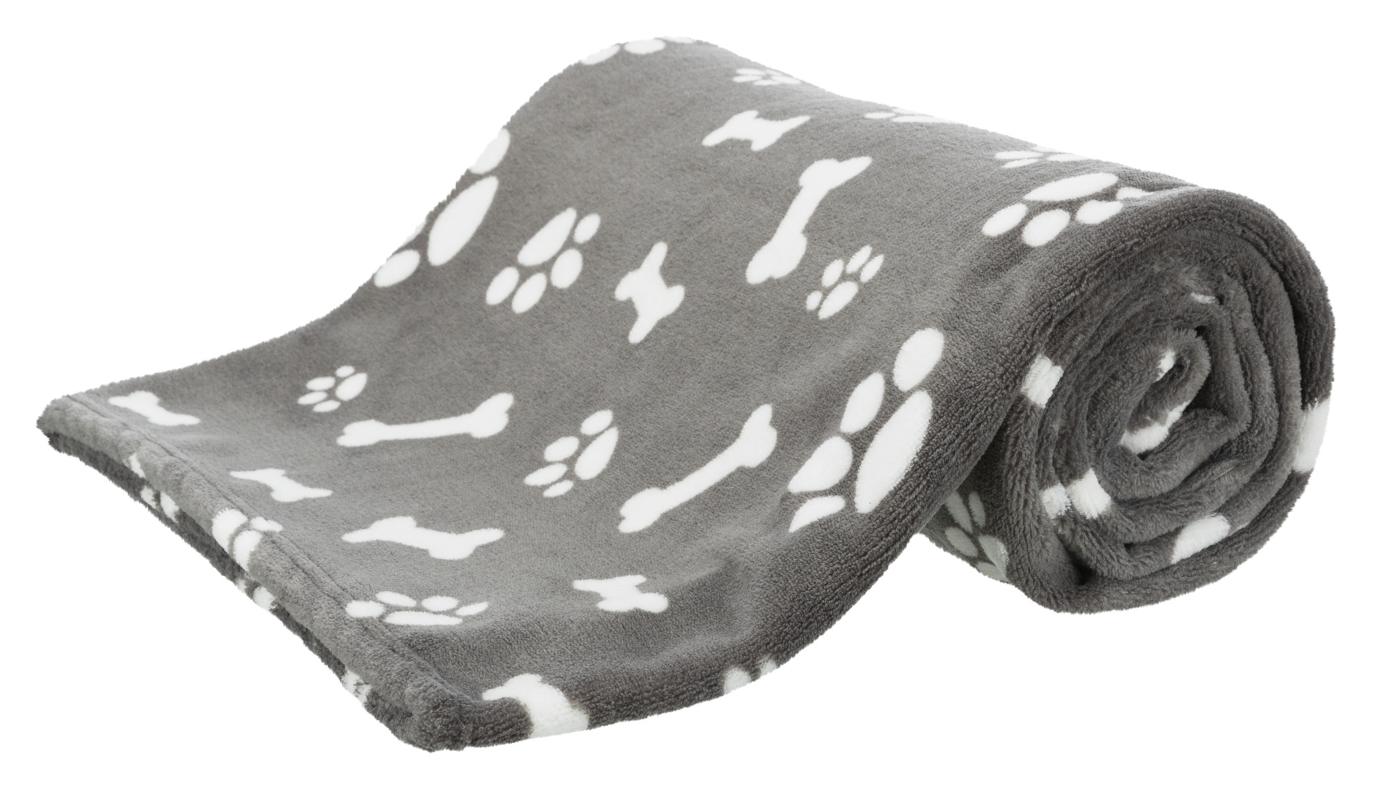 TRIXIE HONDENDEKEN KENNY FLEECE KNOCHEN/POOTJES GRAU 150X100 CM