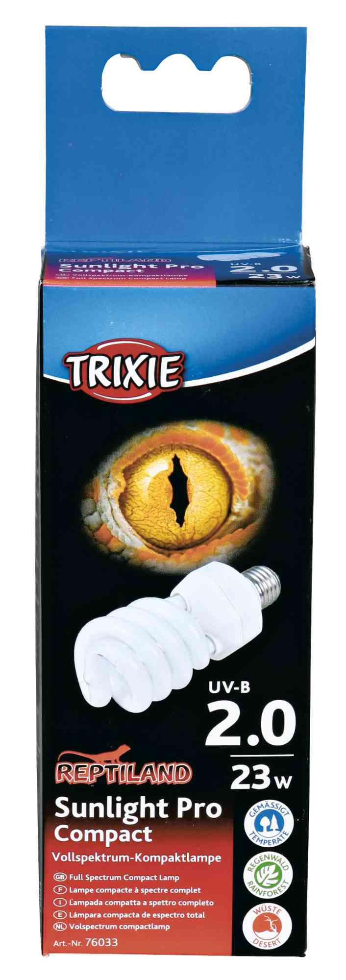 TRIXIE REPTILAND SUNLIGHT PRO COMPACT 2.0 UV-B LAMPE 23 WATT 6X6X15,2 CM