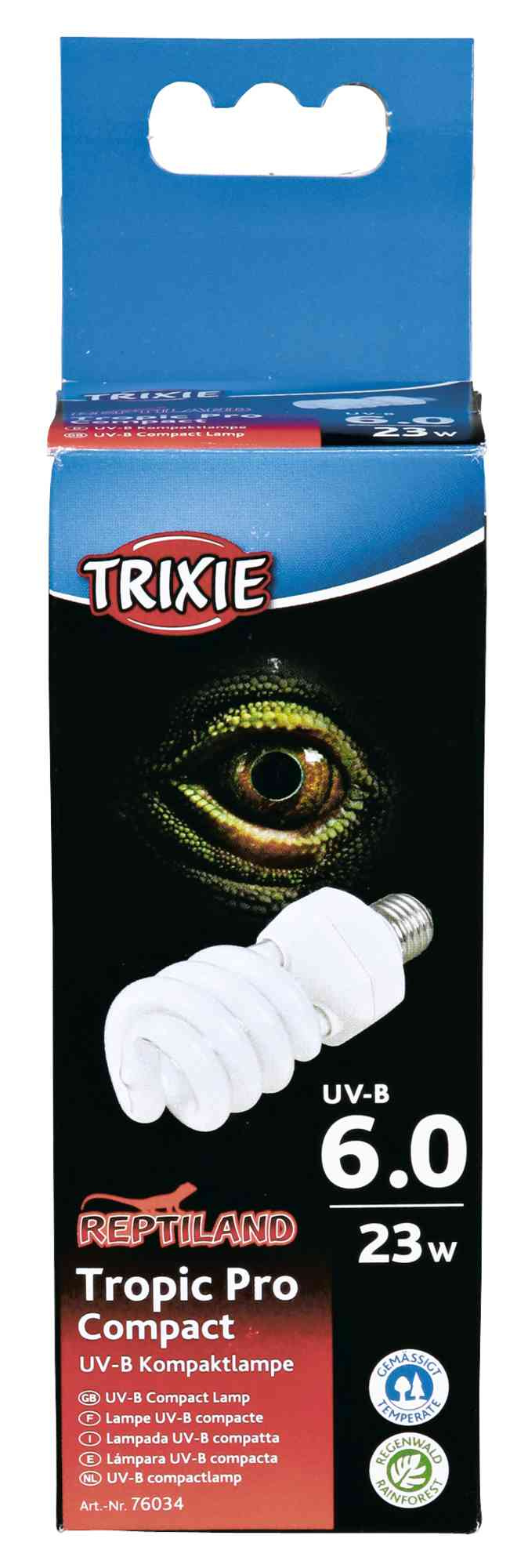 TRIXIE REPTILAND TROPIC PRO COMPACT 6.0 UV-B LAMPE 23 WATT 6X6X15,2 CM