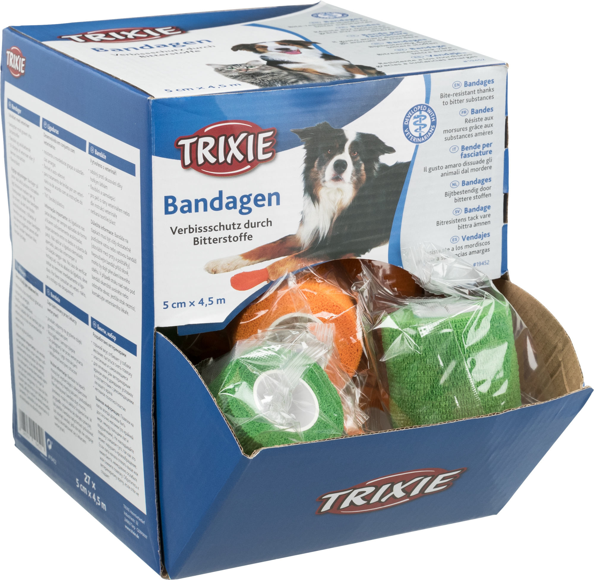 TRIXIE VERBAND MIT BITTERSTOFFEN SORTIERT 5 CM X4,5 M 27 STK.