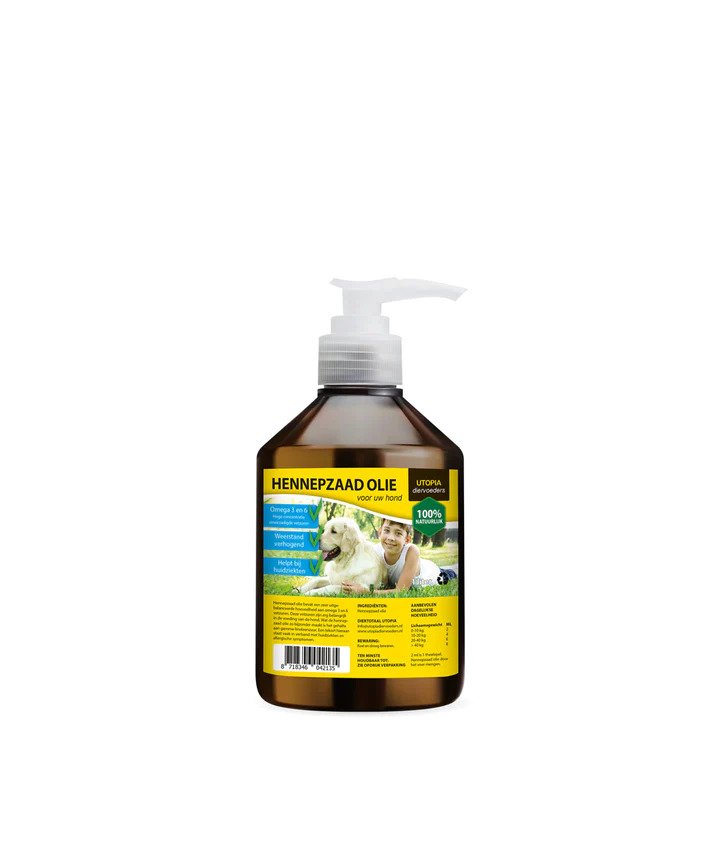 UTOPIA DIERTOTAAL HENNEPZAADOLIE MIT POMPJE 500 ML