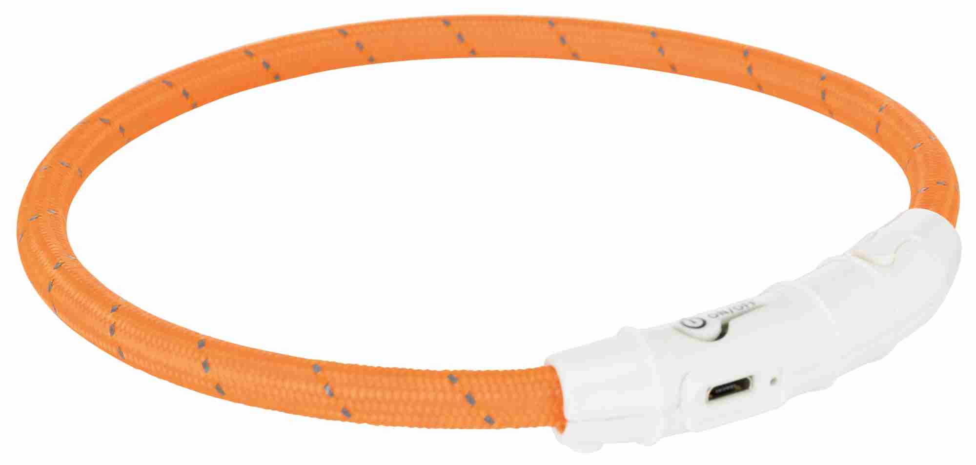 TRIXIE LICHTGEVENDE HALSBAND HUND FLASH USB TPU/NYLON ORANGE 35X0,7 CM