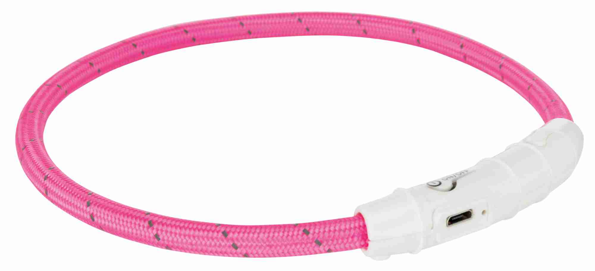 TRIXIE LICHTGEVENDE HALSBAND HUND FLASH USB TPU/NYLON ROSA 45X0,7 CM