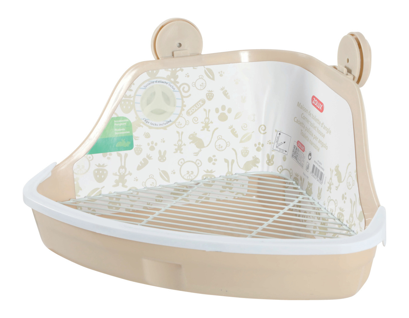 ZOLUX HOEKTOILET NAGETIER BEIGE 32X25X15 CM